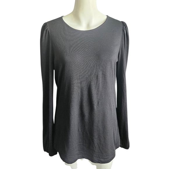 Boden Supersoft Long Sleeve Cotton/Tencel Tee Black Size 10 NWT - Picture 1 of 9